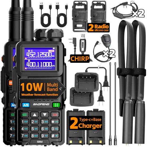 Baofeng UV-5RM Handheld Ham Radio with Long Range Walkie Talkies - Black
