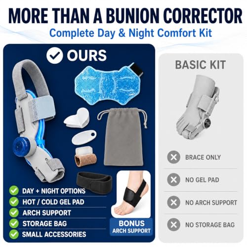 Bunion Corrector Kit with Toe Separator Arch Support Hot Cold Gel Pad - Variation 2