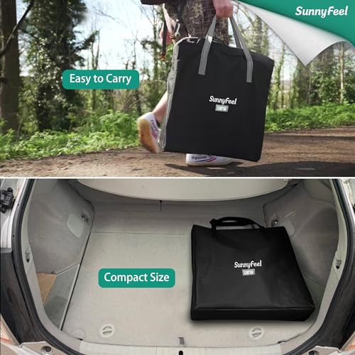SUNNYFEEL Black Oversized Camping Director Chair with Side Table & Dual Pack