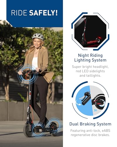 Electric Scooter for Adults KS4 Pro 25-Mile Range 19 MPH Dark Black