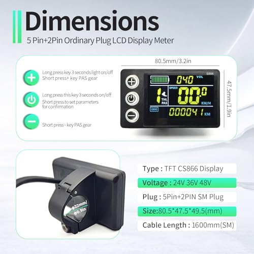 40A Brushless Ebike Controller with Color LCD Display for 1600W-2000W e-Bikes