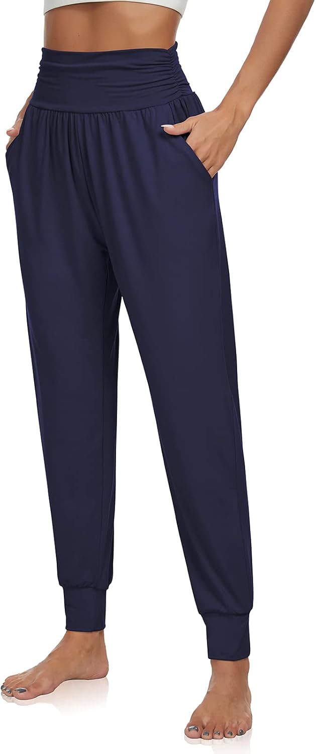 UEU Women's Cozy Yoga Joggers - Comfy Lounge Sweatpants with Pockets for Workouts