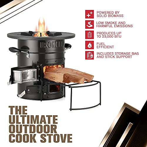 Portable Rocket Stove for Camping & Emergency Cooking – Off-Grid Wood Burning Stove with Carry Bag