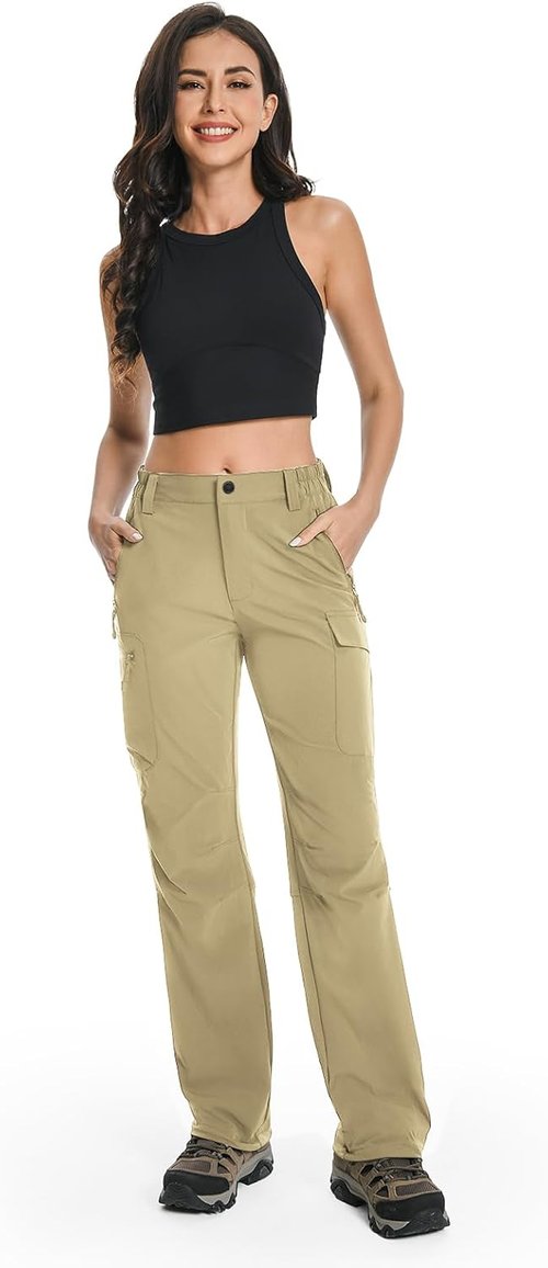 Moosehill Women's Hiking Pants - Lightweight, Quick-Dry, Water-Resistant Cargo | Perfect for All Seasons