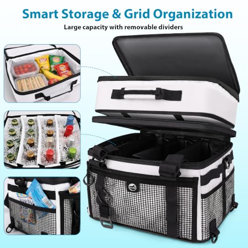YVLEEN White 2-in-1 Paddle Board Cooler Bag with Detachable Insulated Top