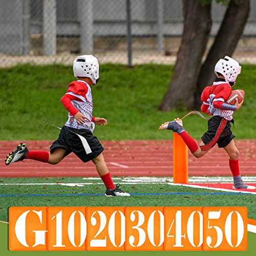 Football Yard Markers Set with Pylons and Carry Bag - Orange, 16 Pieces