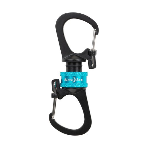 Nite IZE SlideLock 360 Degree Magnetic Locking Dual Carabiner - S-Biners with Twist-to-Lock Collar - Magnetic Carabiner Keychains for Keys, Camping Accessories & More - Blue