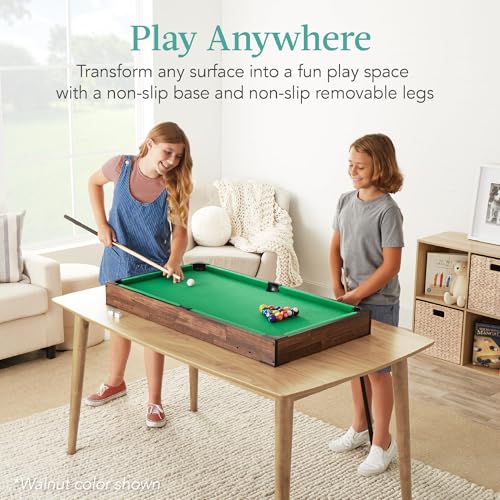 40-Inch Arcade Style Billiard Table for Kids & Family, Includes Cue Sticks & Balls