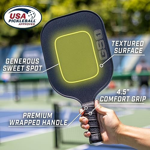 GoSports USAPA Approved 4 Pack Fiberglass Pickleball Paddles for Tournament Play