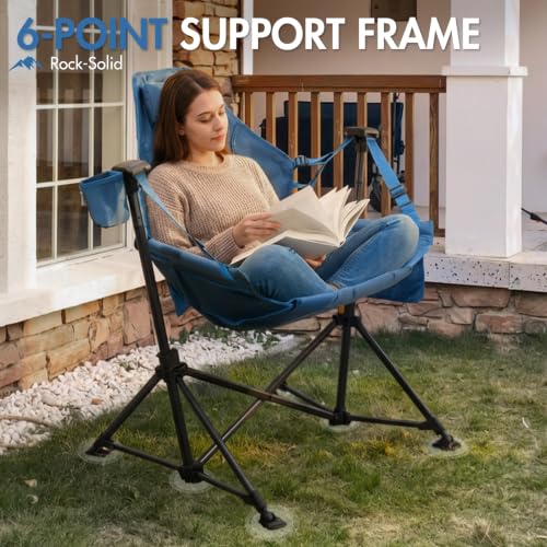 Portal Blue Hammock Camping Chair with Adjustable Recline and Carry Bag - 1 Pack