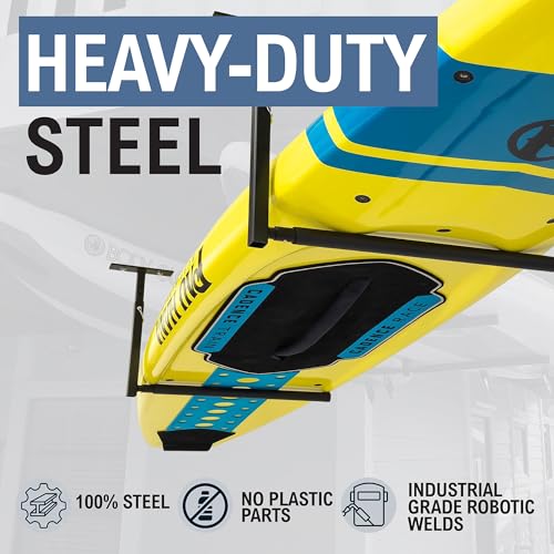 Adjustable Ceiling Paddleboard Storage Rack - Heavy Duty Garage Overhead Organizer - Single