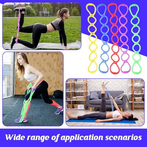 Full Body Resistance Exercise Bands Set with 7 Rings & Carry Bag