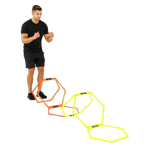 ZUKAM Hex Agility Rings for Speed Training & Agility Footwork Training Speed Hurdles Ladder with Carrying Bag (12 Rings)