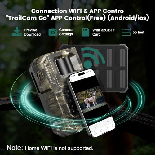 MAXDONE 2-Pack Solar Trail Camera 4K WiFi Night Vision GameCam PH960W