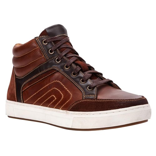 Propét Men's Kenton Mid-Cut Skate Shoe, Brown, 9.5 Medium US