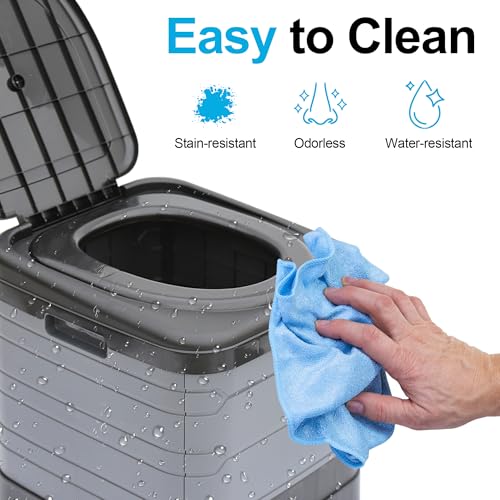 Heavy Duty Portable Camping Toilet - Foldable Luggable Loo for Adults, 17.1"H, 660LBS Capacity