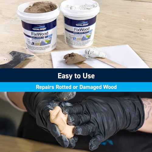 Marine Grade Epoxy Putty for Wood Repair - 2-Quart Kit - Waterproof & Stainable