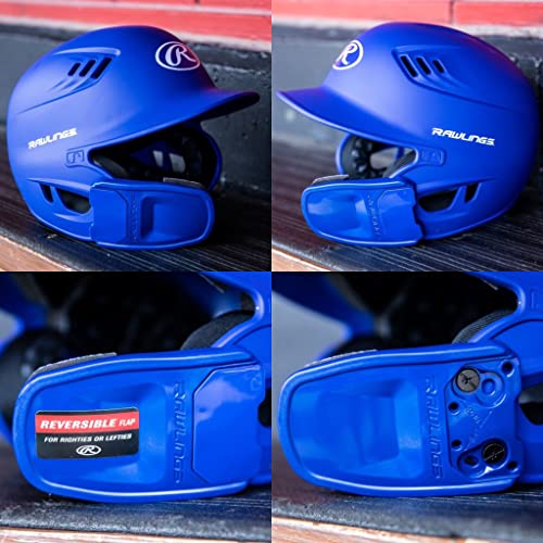 Rawlings R16 Velo Reversible Baseball Batting Helmet - Matte Black, Senior (6 7/8" - 7 5/8")
