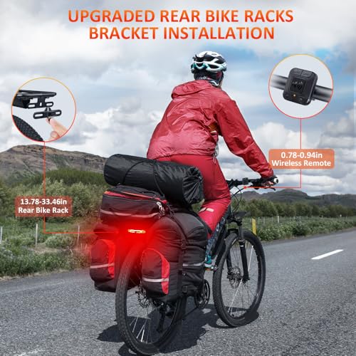Onvian Smart Bike Tail Light with Turn Signals - Cargo Rack Mount, Rechargeable Bicycle Horn & Alarm