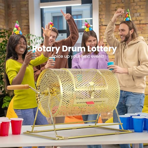 Medium Brass Plated Raffle Drum - Holds 5000 Tickets, 16 x 12 Inches