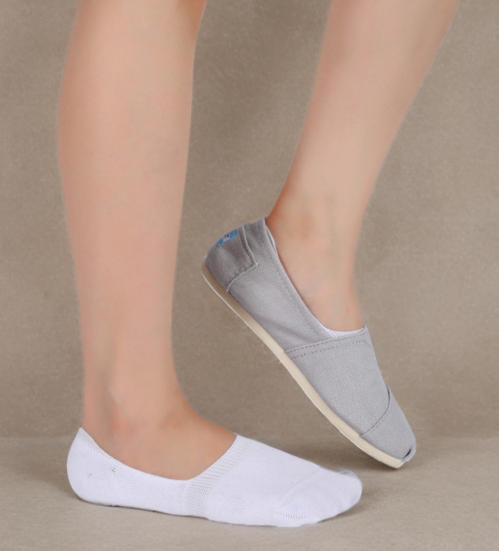 Pareberry Women's Non-Slip Boat Liner Socks - Thick Cushion Cotton, Casual Low Cut | 5/10 Pack