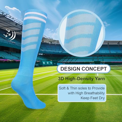 Kids Soccer Knee High Tube Socks 4-8 Years 10 Pairs Colorful Football Athletic Socks for Boys & Girls