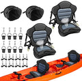 2 Pack Thickened Kayak Seat Cushions with Padded Backrest and Adjustable Straps