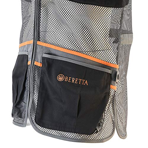 Unisex Mesh Shooting Vest Black Grey Large - Breathable Lightweight Competition Vest with Cartridge Pockets