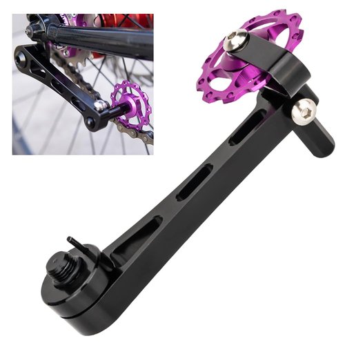 JIANWEI Bike Chain Tensioner, Bike Chain Guide Bike Protector, Aluminum Alloy Bicycle Single Speed Adjuster Converter for MTB Road Racing Bike(Black)