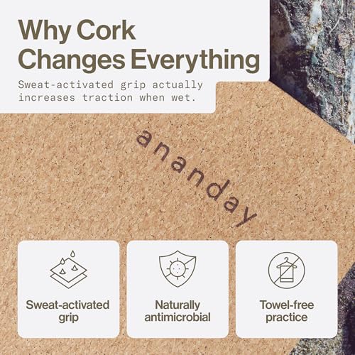 Premium Cork Yoga Mat - Non-Slip, Eco-Friendly, Supportive for Hot Yoga & Pilates