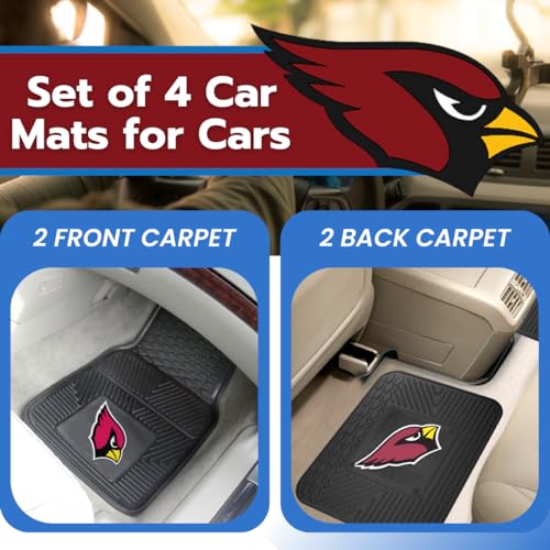 Arizona Cardinals Car Floor Mats Set of 4 - All-Weather Vehicle Mats