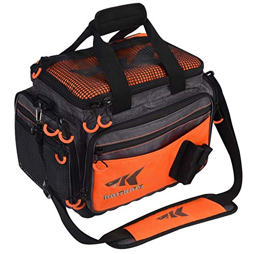 KastKing A1 Hoss Medium Tackle Bag 15x11x10.25in Orange Saltwater-Resistant