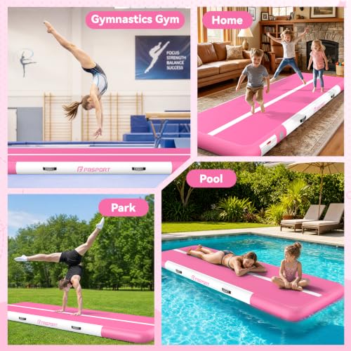 Inflatable Gymnastics Training Mat - 10ft x 3.3ft x 4in Rose Air Track for Home & Gym