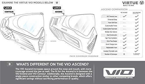 VIRTUE VIO Ascend Thermal Paintball Goggles Black - Protective Mask