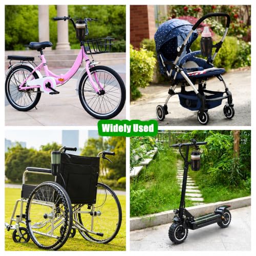 Bike Cup Holder with Phone & Keys - Handlebar Water Bottle Cage for E-Bike Scooter Stroller