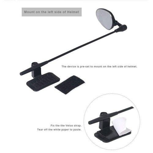 Generic Helmet Mirror 360° Adjustable Lightweight Helmet Rearview Mirror for Cycling Riding Motorcycle (As Shown), Generic5oqg83k1a9-43