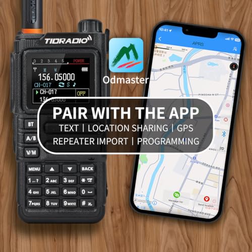 10W Multi-Band Ham Radio with GPS APRS Bluetooth Handheld Antenna - Black