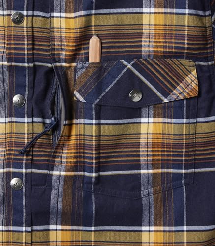 Men's Performance Stretch Flannel Shirt - Medium, Grinnell Plaid, Moisture Wicking & Quick Dry