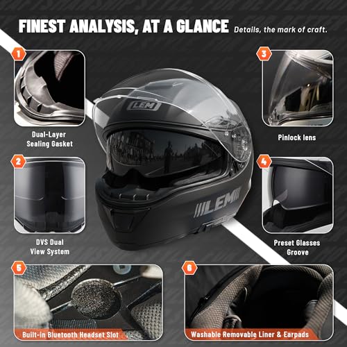 Full Face Motorcycle Helmet for Adults - Medium, Matte Black, DOT Certified