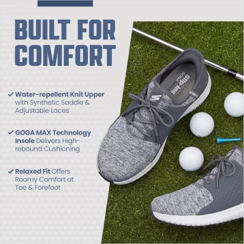 Skechers Max 2 Rover Men’s Golf Shoes - Grey, Slip-In, Water-Repellent, Size 10