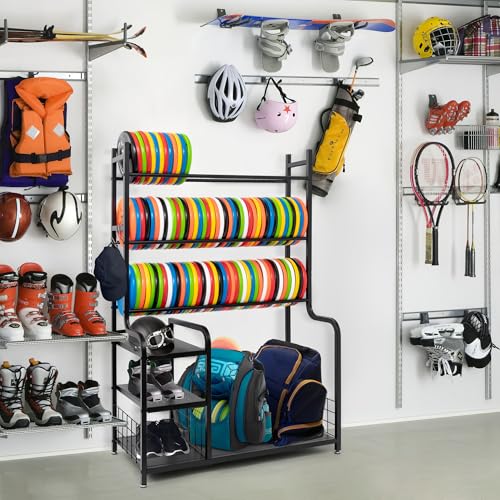 Disc Golf Storage Rack - Large Capacity Organizer for 140+ Discs & Accessories