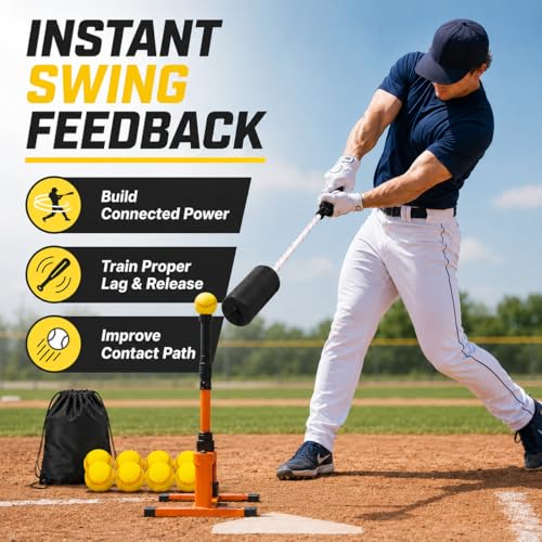 Baseball & Softball Swing Trainer Bat with Balls and Tote Bag - Practice Equipment