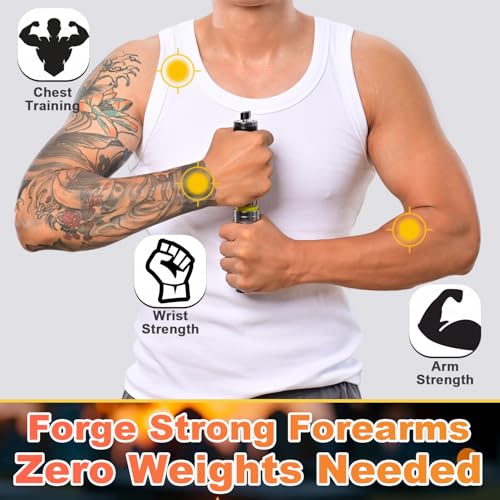 Coniflor Grip Strength Trainer, Adjustable Resistance for Hand, Wrist & Forearm Strengthener with All-Metal Build, Portable Wrist Roller Exercise Equipment for Home Gym