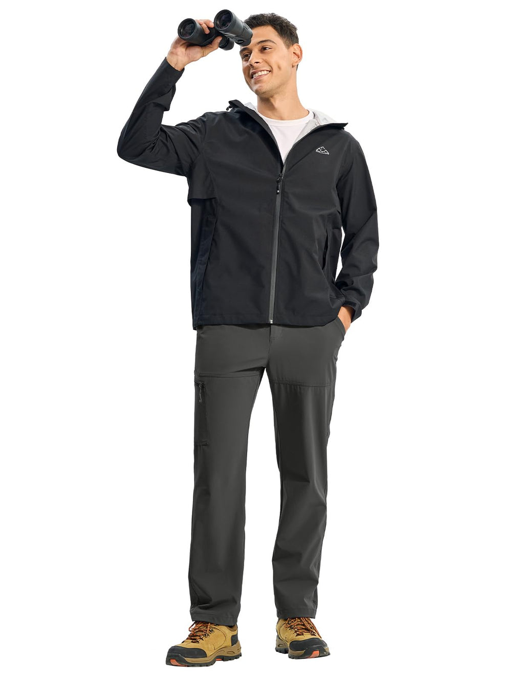 TBMPOY Men's Lightweight Hiking Pants Quick Dry 4 Pockets Stretch Water Resistant Travel Fishing Convertible Zip Cargo Jogger Dark Grey 34