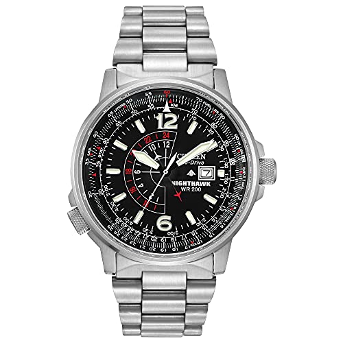Citizen Eco-Drive Nighthawk Men's Pilot Watch 42mm Stainless Steel BJ7000-52E
