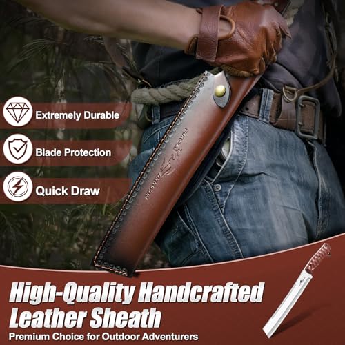 10.6 Inch Heavy Duty Machete with Sheath - High Carbon Steel Outdoor Knife