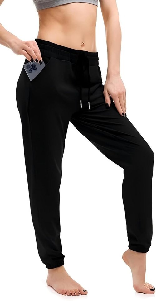 Ludomi Women's Joggers - Comfortable Drawstring Sweatpants with Pockets for Lounging & Workouts
