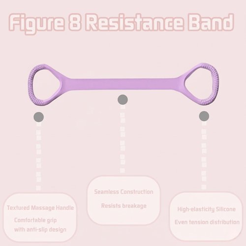 Figure 8 Fitness Resistance Band, Exercise Resistance Bands for Women, Resistance Bands with Handles for Arms, Back, Shoulders, Legs and HIPS Working Out (3Pcs)