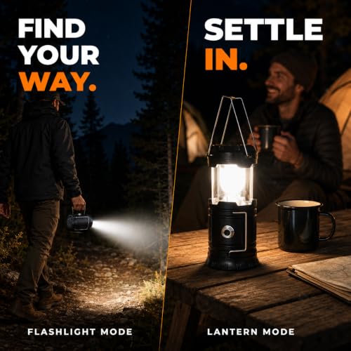 4 Pack Solar LED Camping Lanterns - Battery Powered Emergency Lights