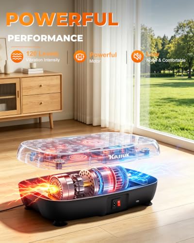 120-Level Vibration Plate Exercise Machine with Resistance Bands for Full Body Workout